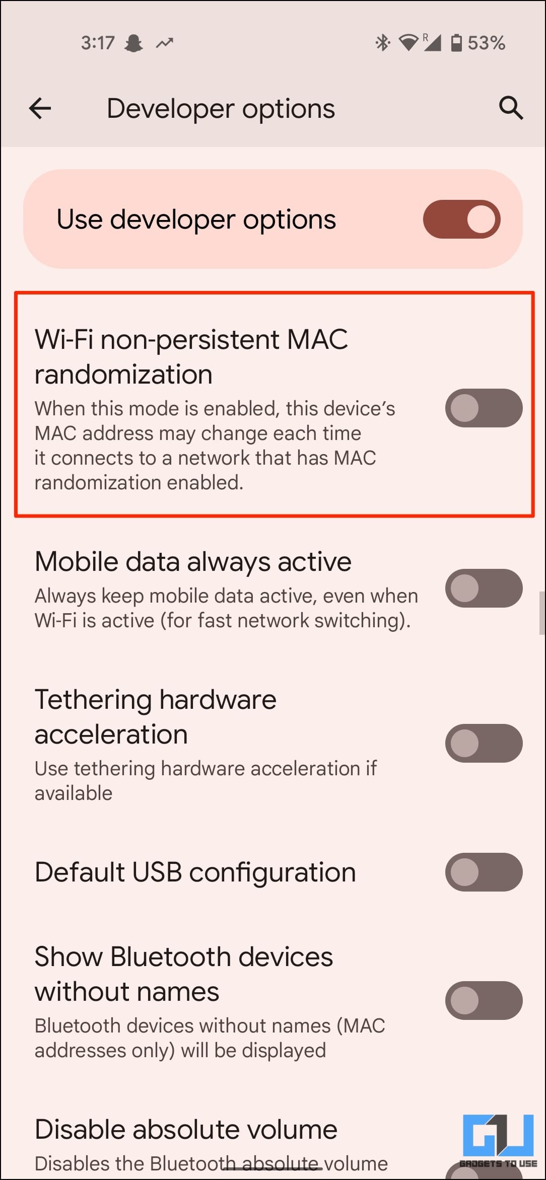 Wifi Mac Randomization for Connected No Internet