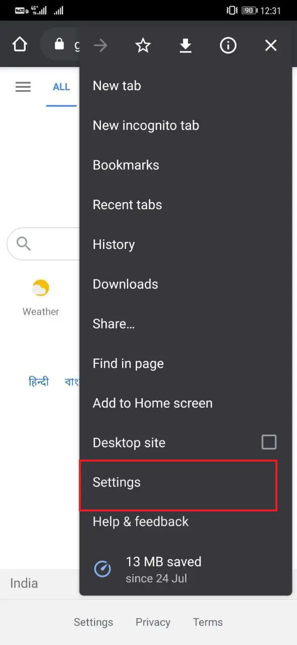 how to clear cache google chrome mobile