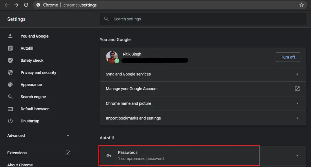 export chrome passwords and bookmarks