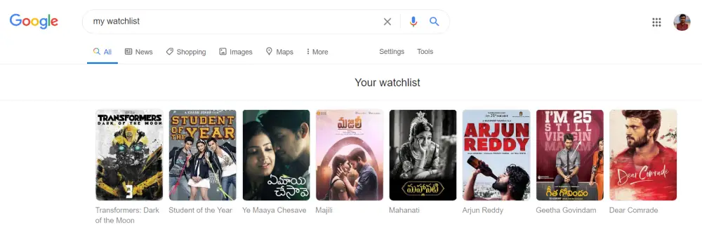 Your Watchlist Google