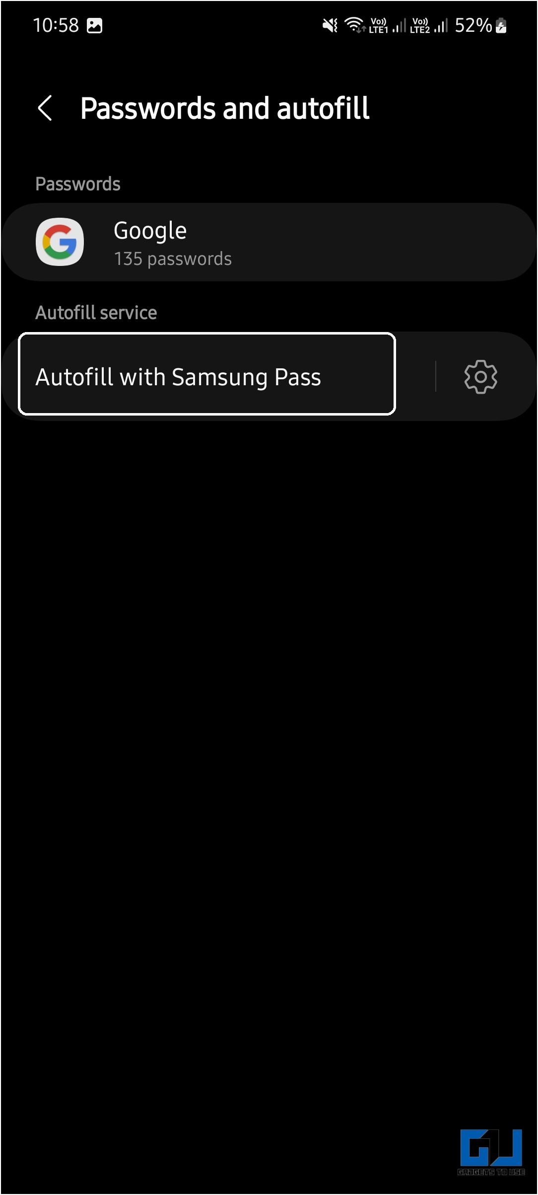 Autofill password on Android
