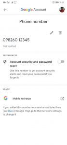 Change Phone Number in Google Account