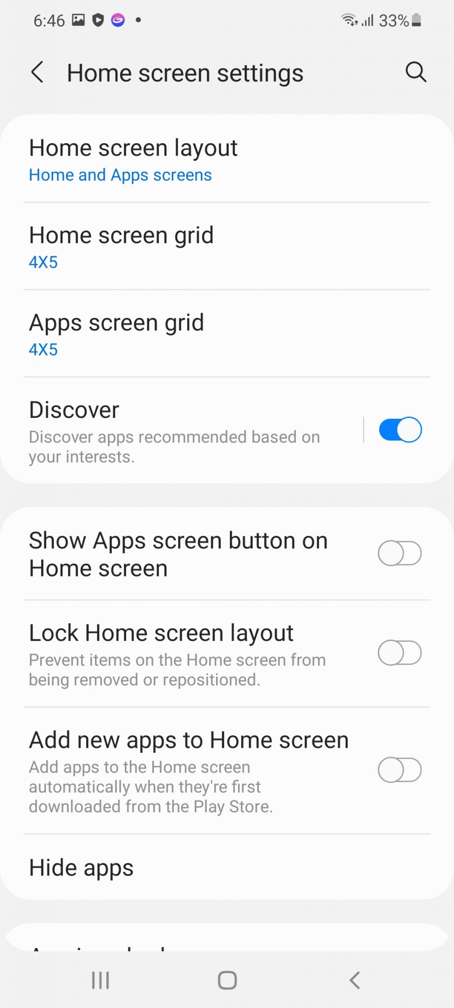 How to Disable Samsung Discover Option From App Screen