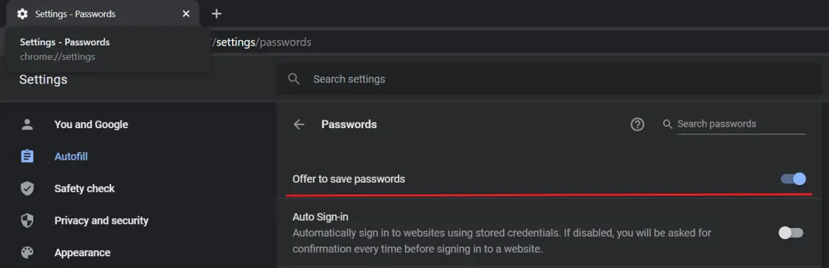 chrome generate new password