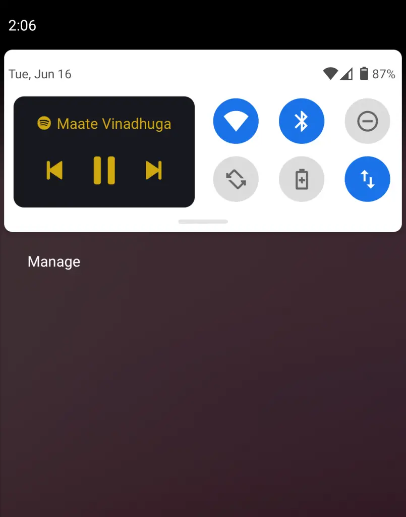 Android 11 Music Controls