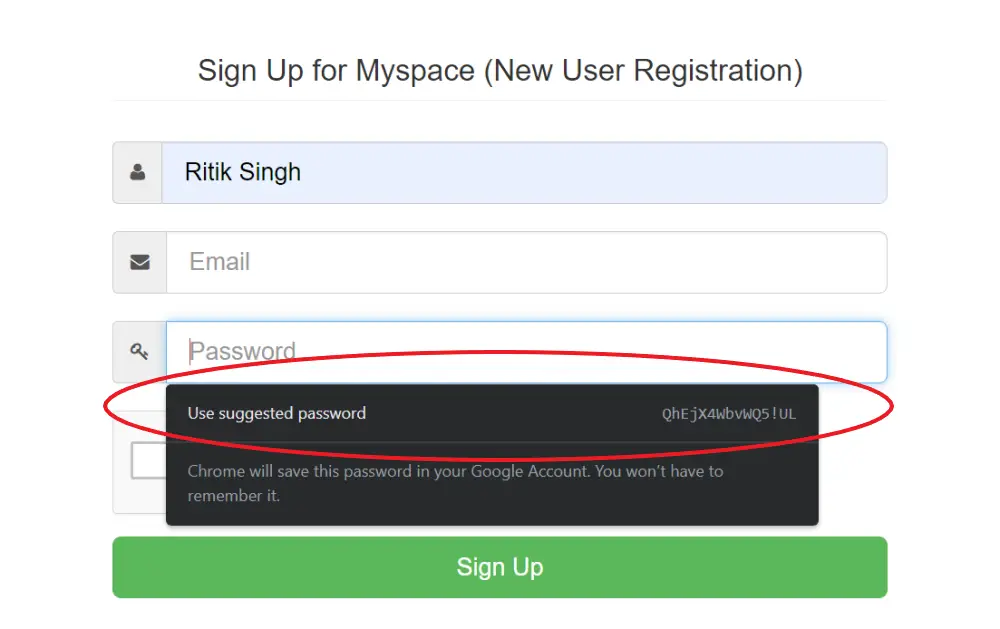 suggest strong password chrome