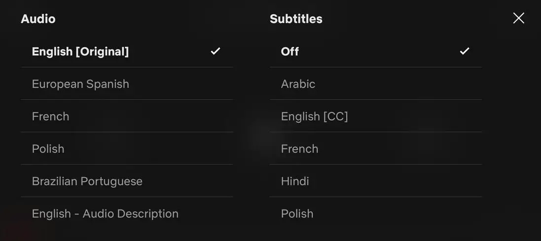 netflix subtitles for non english parts