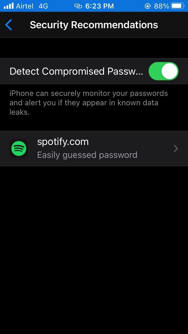 Check for Leaked Passwords on iOS 14