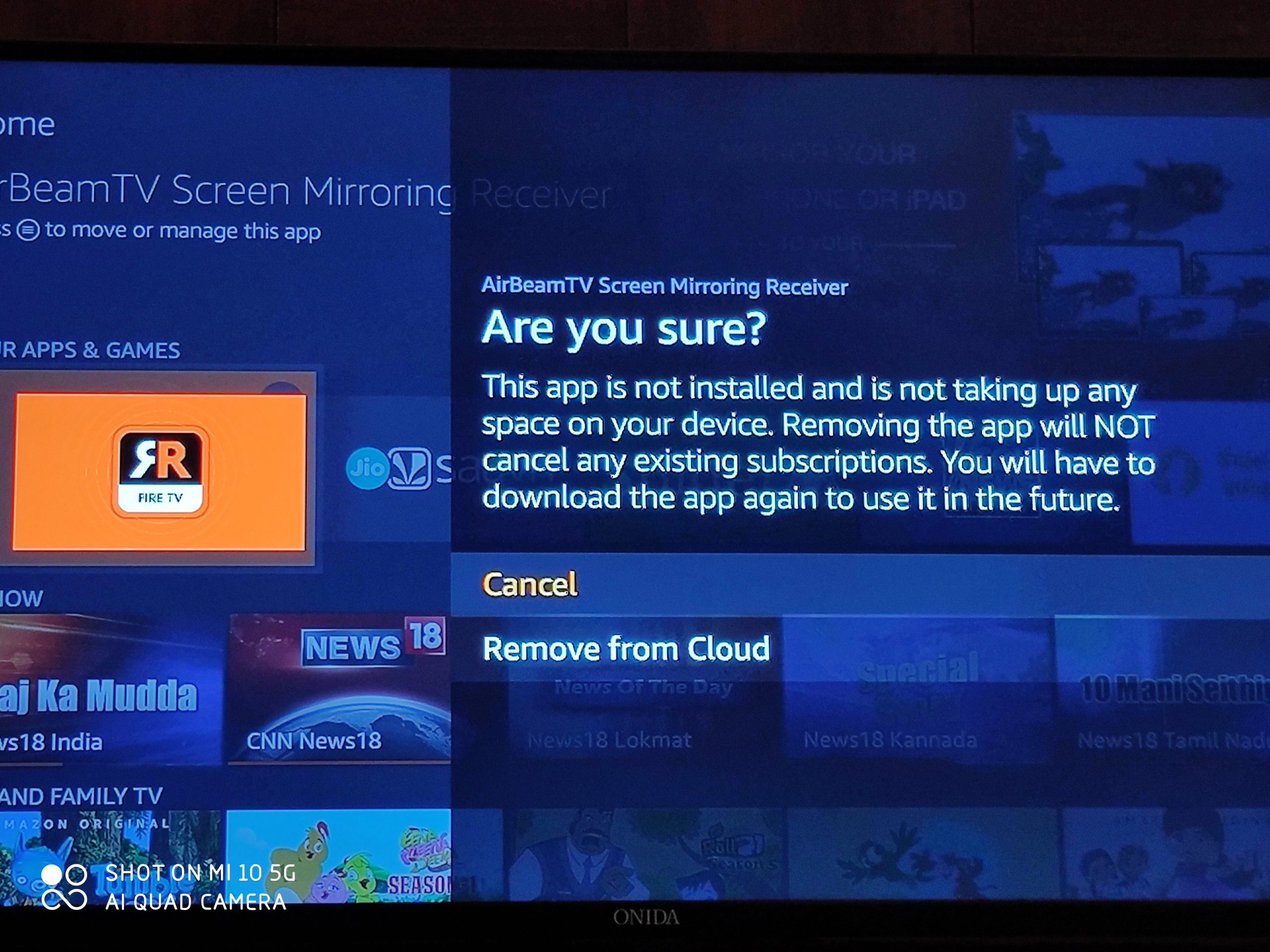 how to uninstall app on fire tv