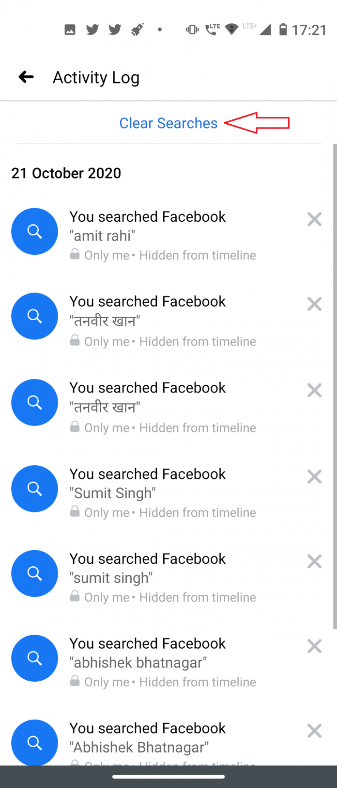 Delete Facebook Search Suggestions In Search Bar on Android