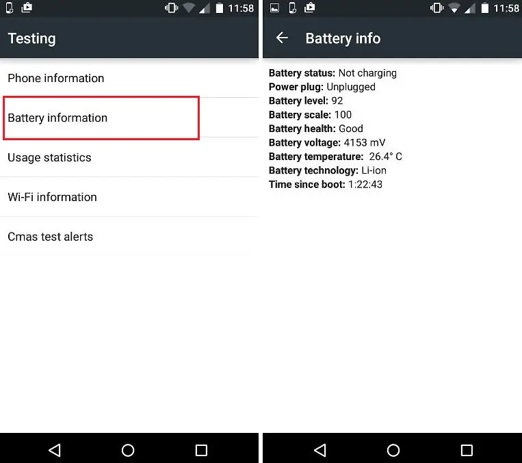 Überprüfen Sie den Batteriezustand des Android-Telefons