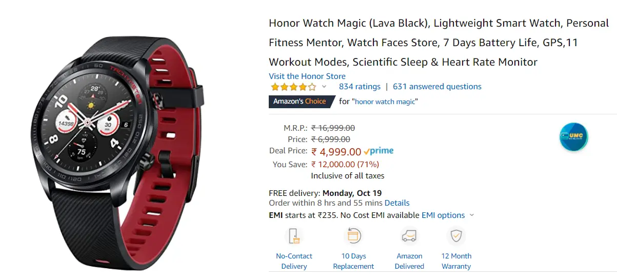 Deals on Smartwatch in Amazon Great Indian Sale