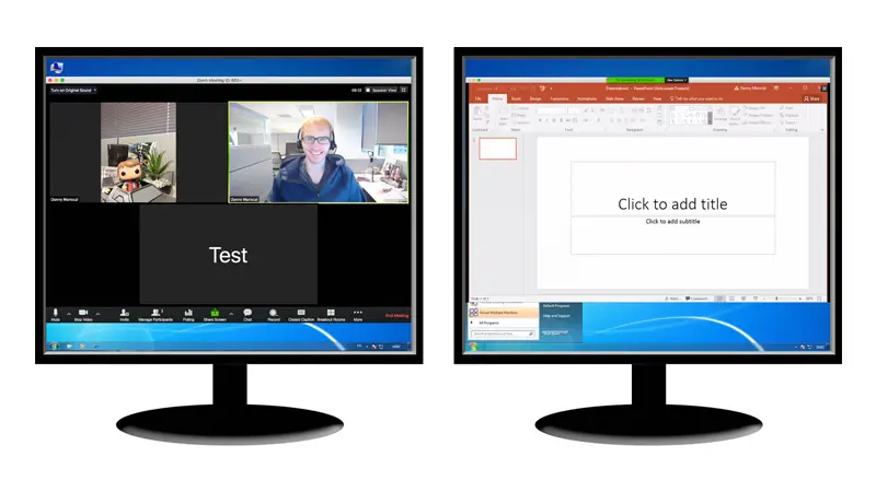 using dual monitors in zoom