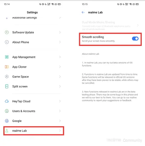 Enable Smooth Scrolling on Realme Phone