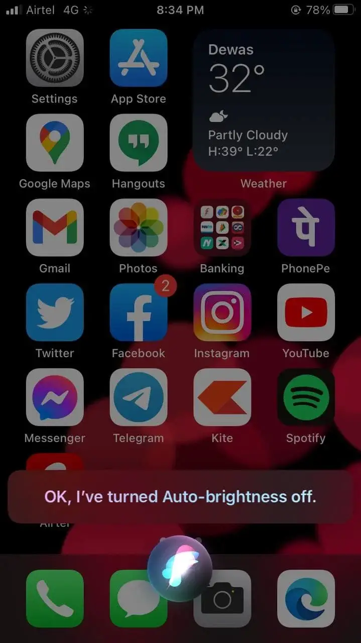 Toggle Auto-Brightness Using Siri