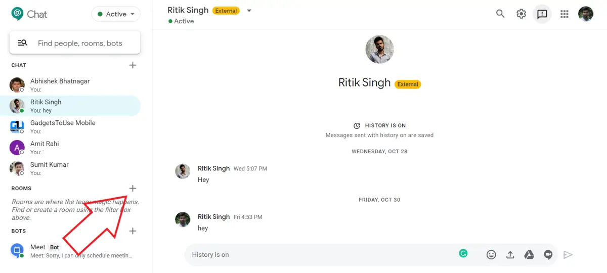 Create a Room in Google Chat