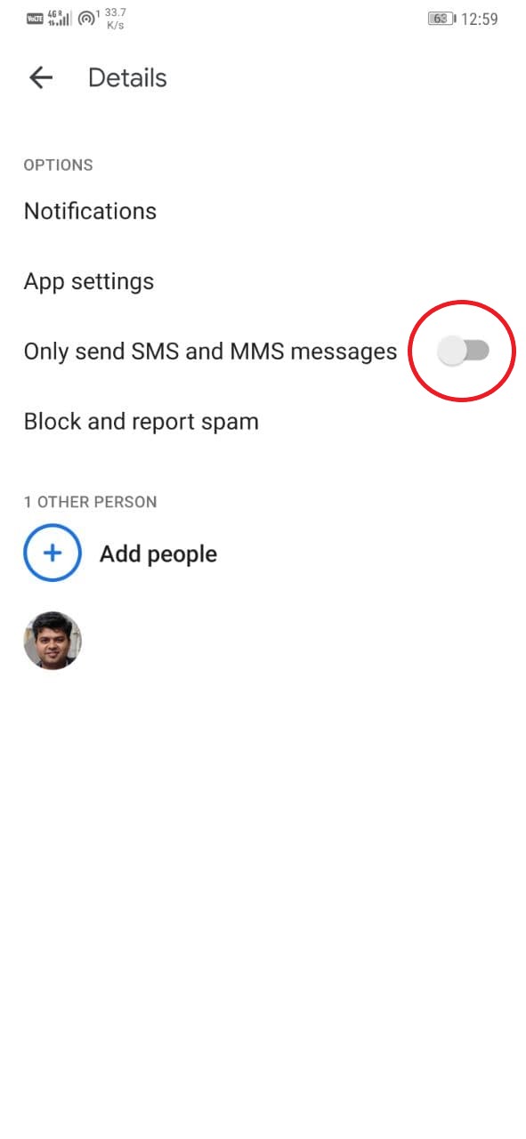 Disable Chat Features for a Particular Contact
