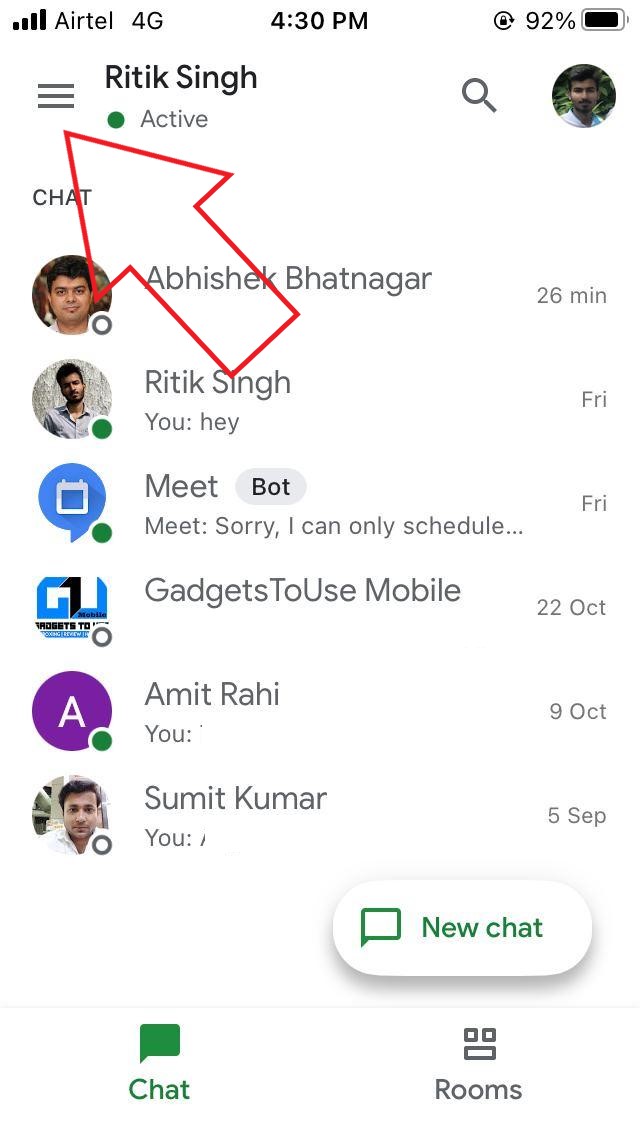 Use Dark Mode in Google Chat iOS