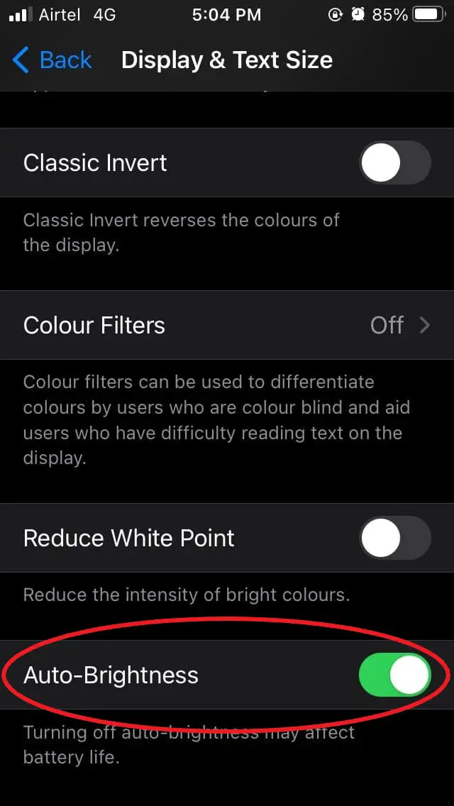 nable or Disable Auto-Brightness on iPhone Running iOS 14