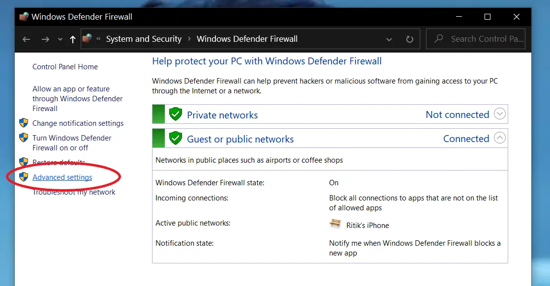 windows 10 block app access to internet