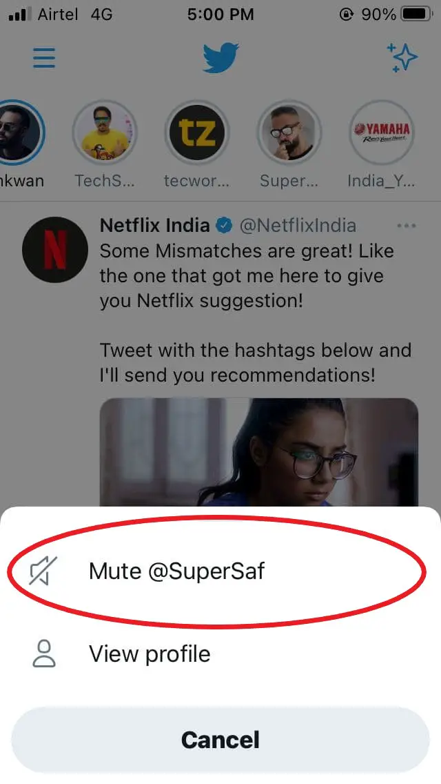 Mute Fleets on Twitter on iPhone