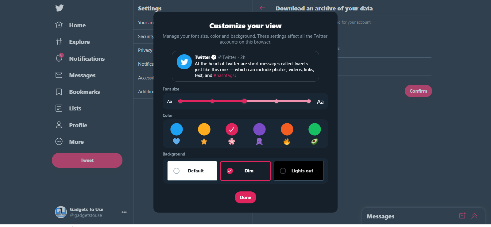 How to Customize Your Twitter Profile: Change Background, Font Size and  Color