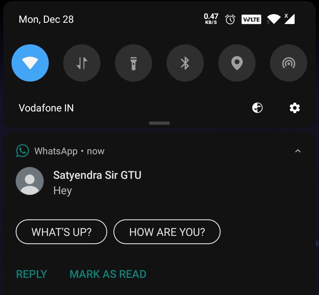 Notification reply