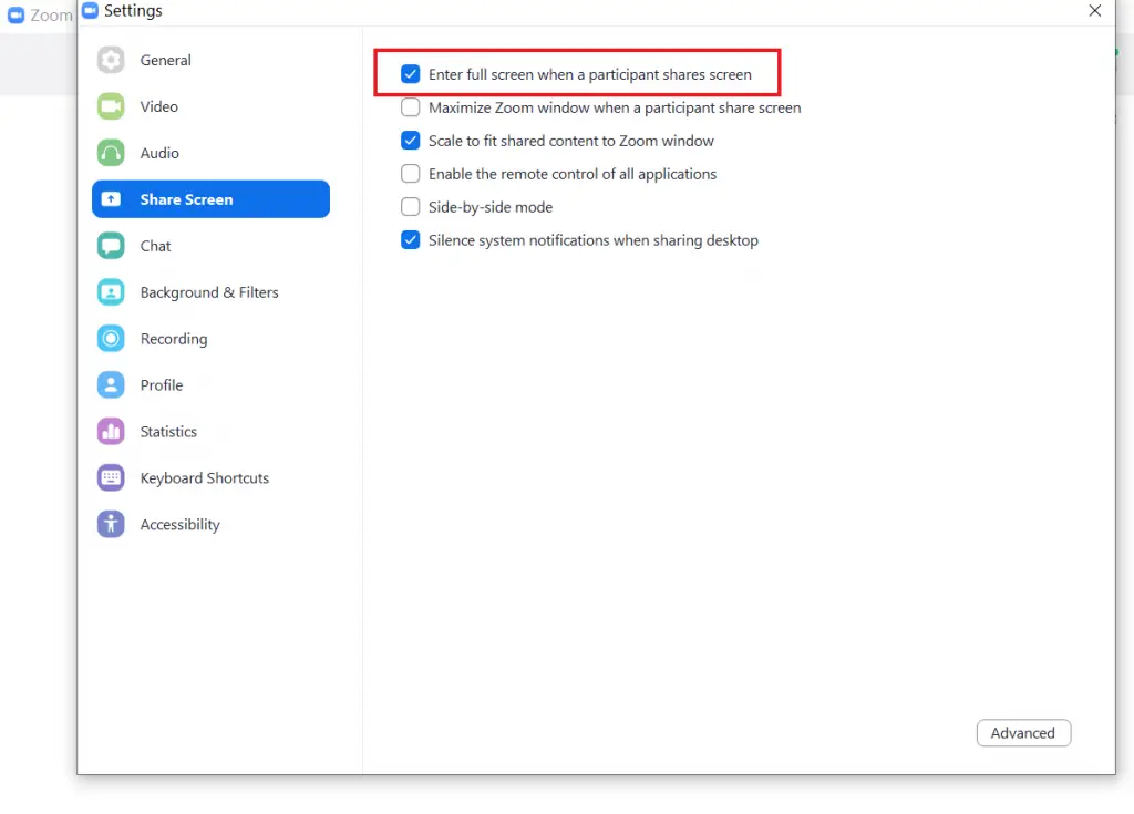 How to Stop Zoom from Automatically Going into FullScreen Mode