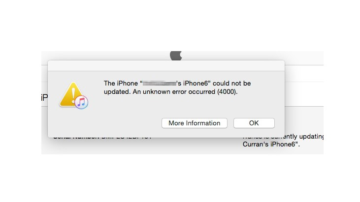 3 Ways To Fix iPhone Could Not Be Updated Error 4000 in iTunes
