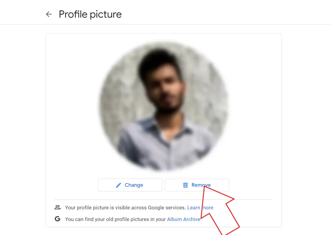 Delete Google Account Profile Photo