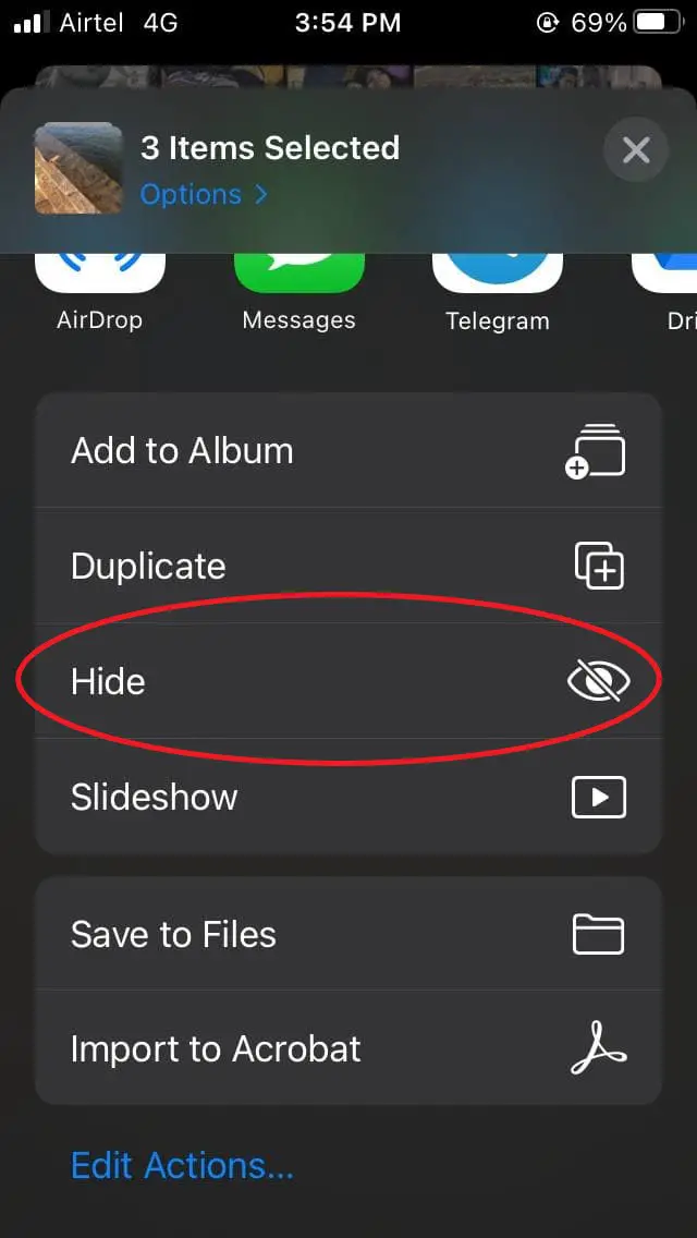 Hide Photos and Videos on iPhone
