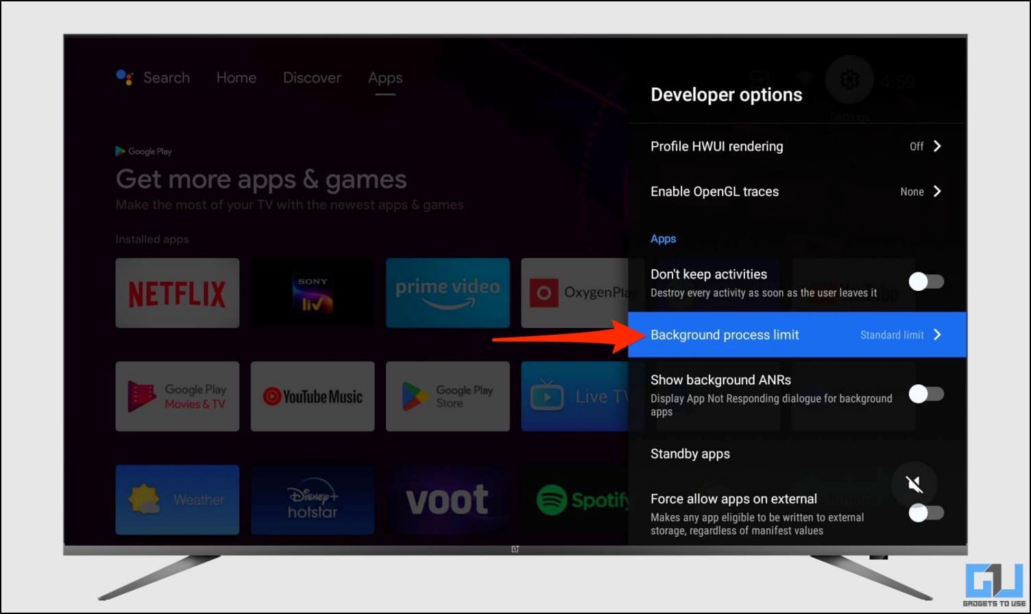 Limit Processes to Make Android TV Faster