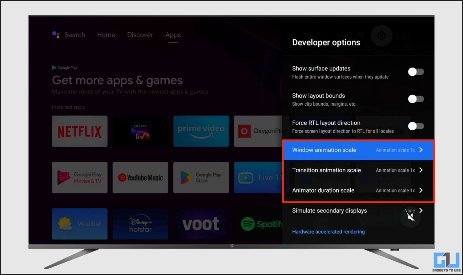 Reduce Animations to Speed Up Android TV