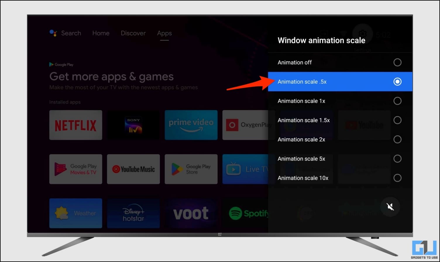 Reduce Animations to Speed Up Android TV