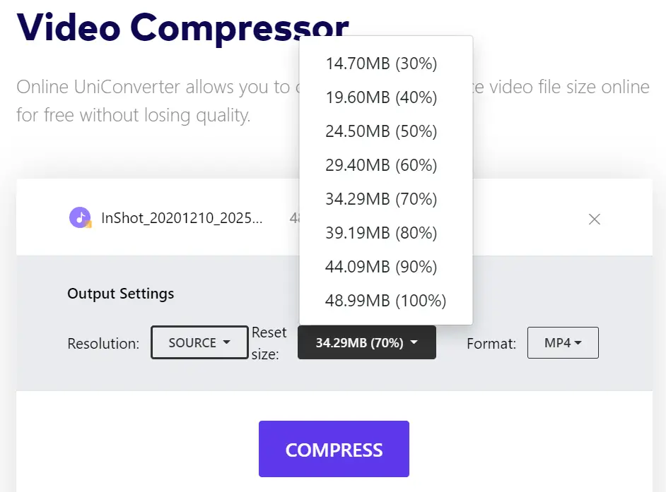 Compress Video Online on Phone & PC