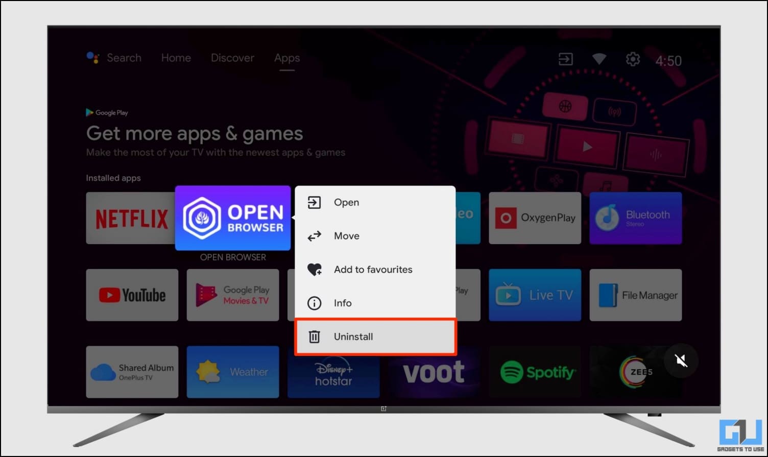 Remove Apps to Make Android TV Faster