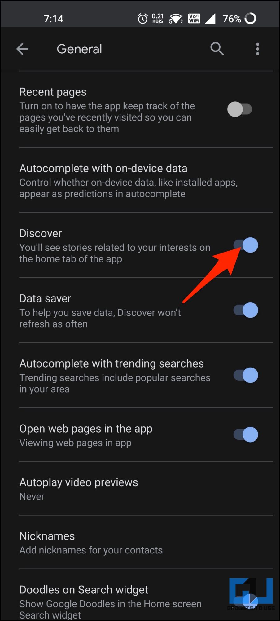 Turn Off Google Discover Android