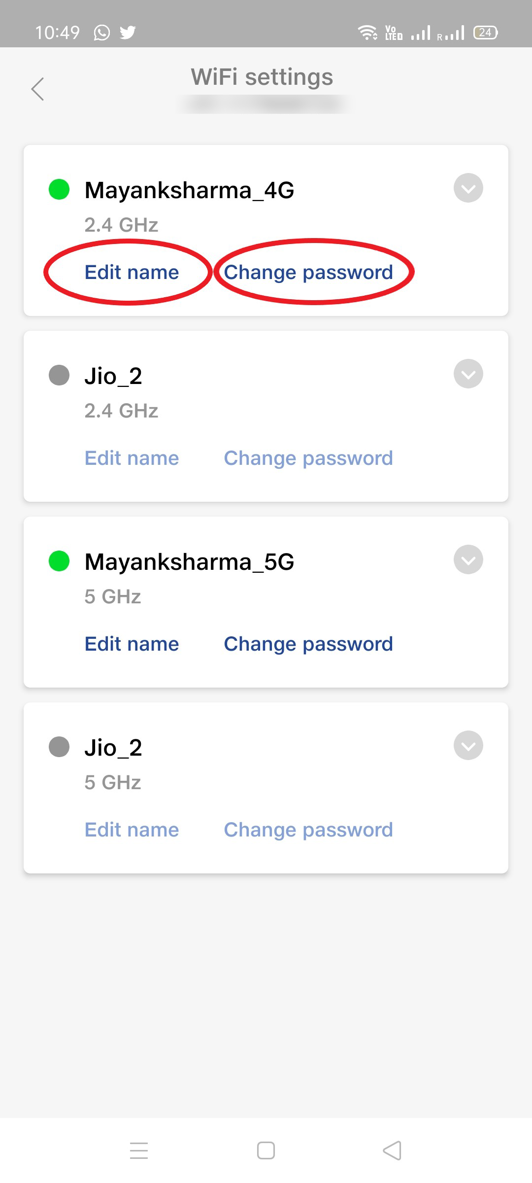 Ändern Sie den JioFiber Wifi-SSID-Namen und das Passwort mit der MyJio-App