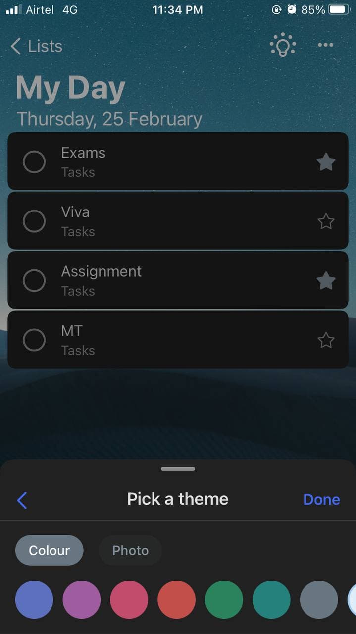 Change Theme in Microsoft To-Do for iOS