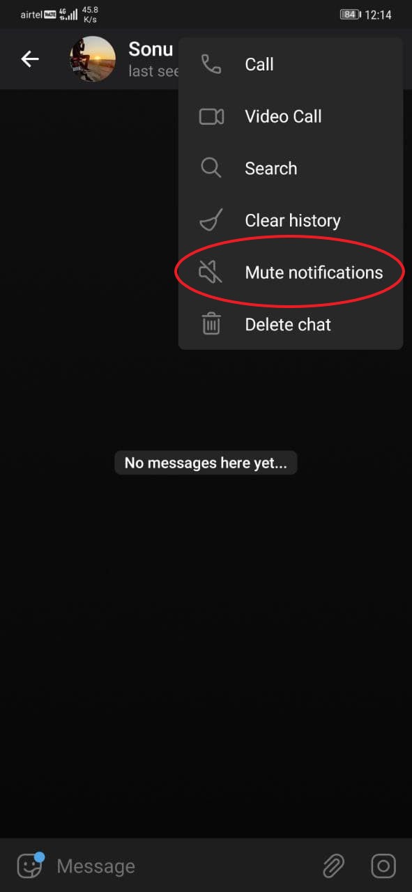 Mute Chats, Groups, and Channels on Telegram Android