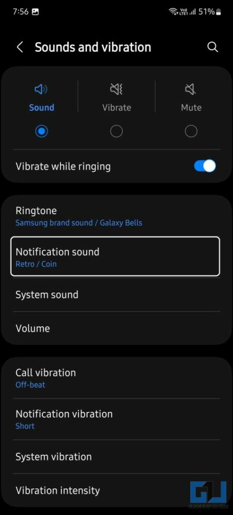 Change App Notification sound