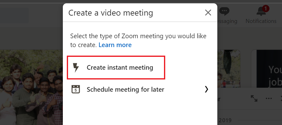Make Zoom Video Calls on LinkedIn