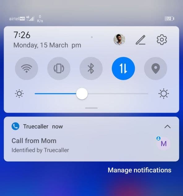 how to make truecaller app not end call with power button