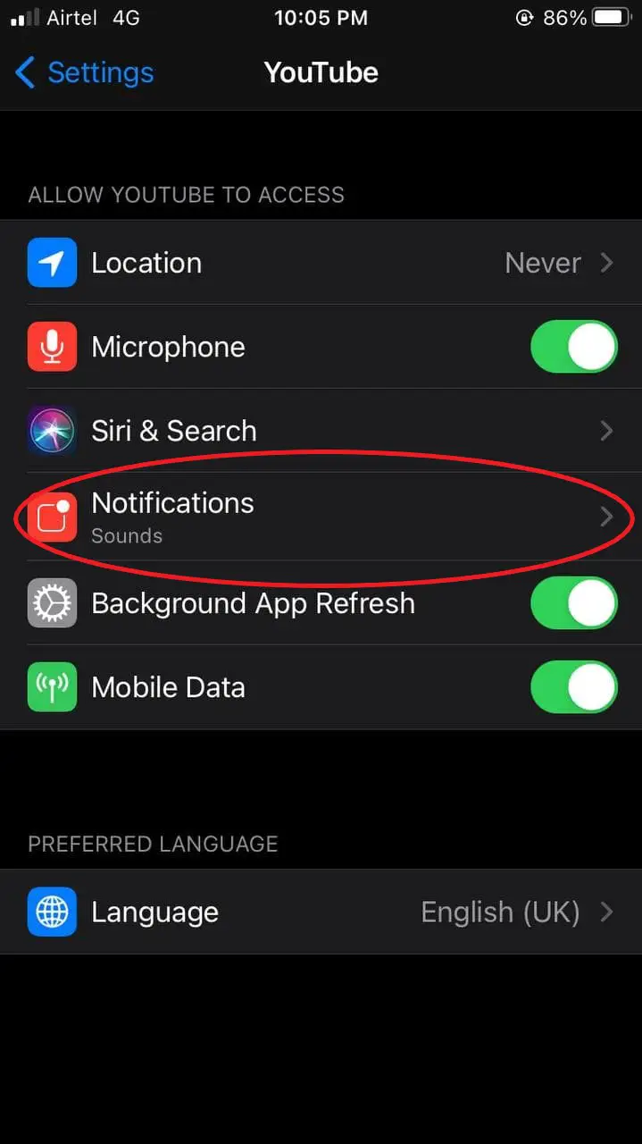 Fix YouTube Notifications Not Working on iPhone