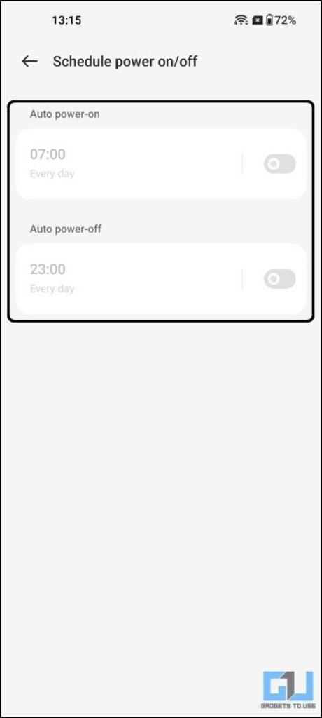 Auto Power on off android on OPPO OnePlus