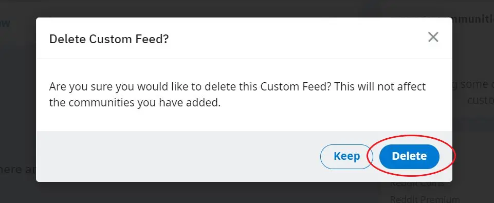 Delete Custom Feeds on Reddit 
