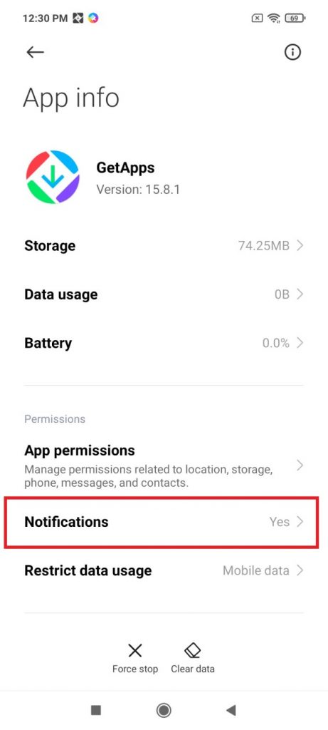 Desativar notificações GetApps Xiaomi MIUI