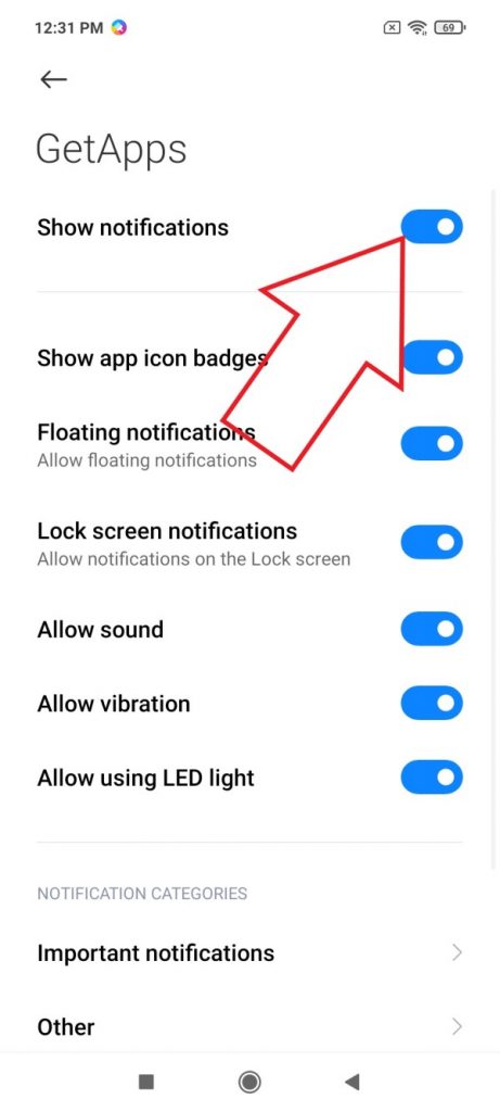 Desativar notificações GetApps Xiaomi MIUI