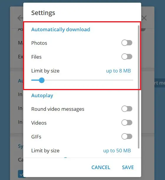 Turn Off Auto Media Downloads Telegram Desktop
