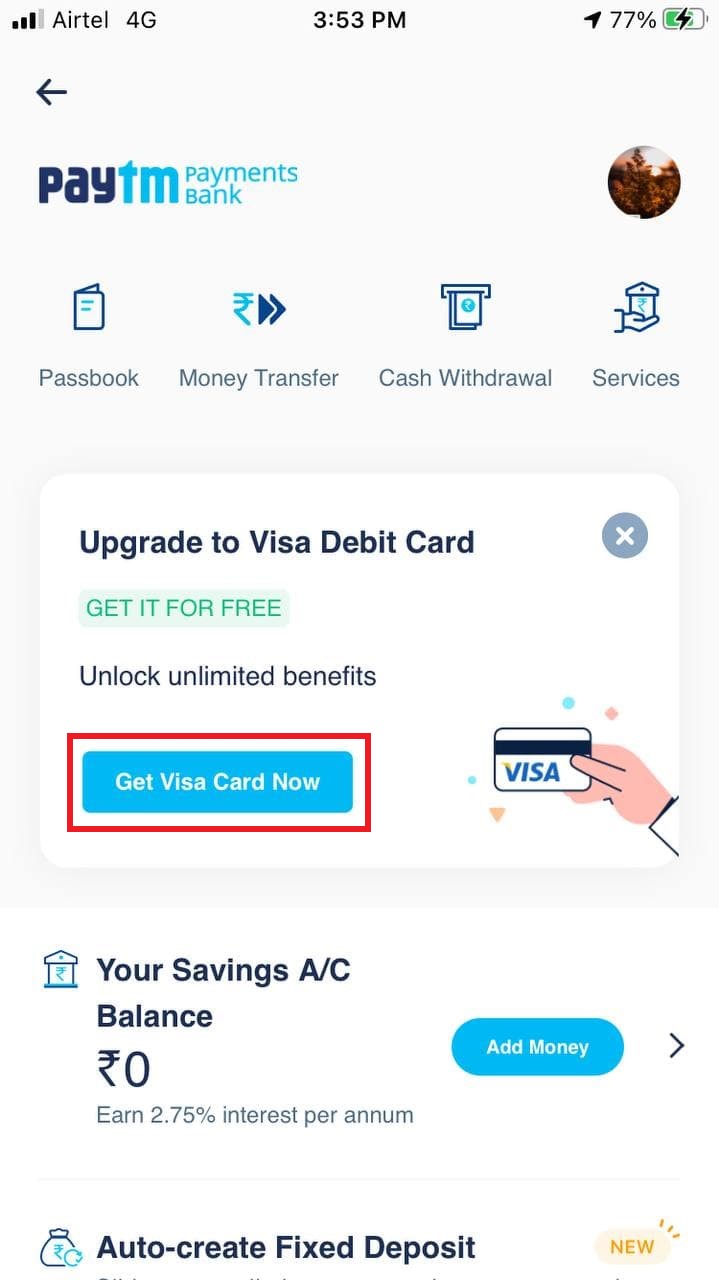 Get Paytm Visa International Debit Card for Free